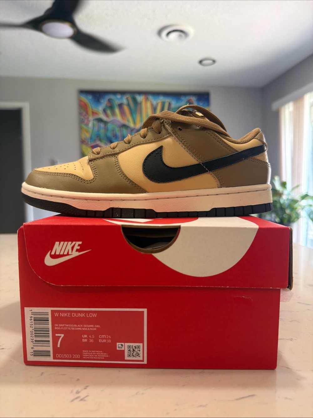 NEW NIKE DUNK LOW "DARK DRIFTWOOD" BLACK SESAME SAIL DD1503-200 WOMEN'S SIZE 7